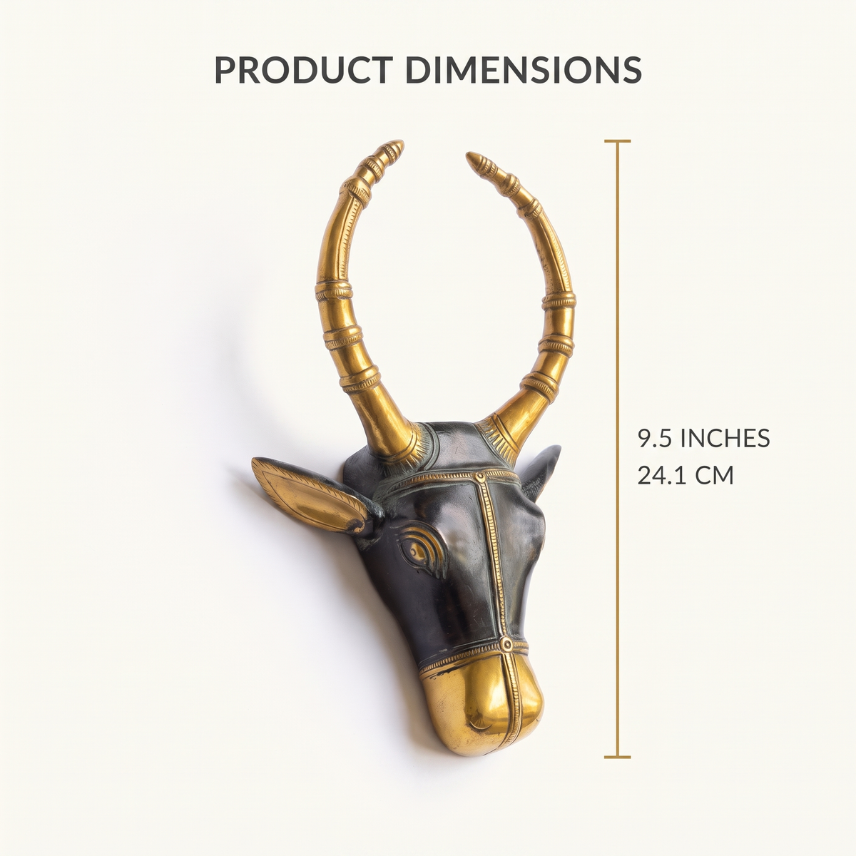 Brass Nandi Wall Decor | Black | 9.5x6x2 Inch