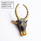 Brass Nandi Wall Decor | Black | 9.5x6x2 Inch