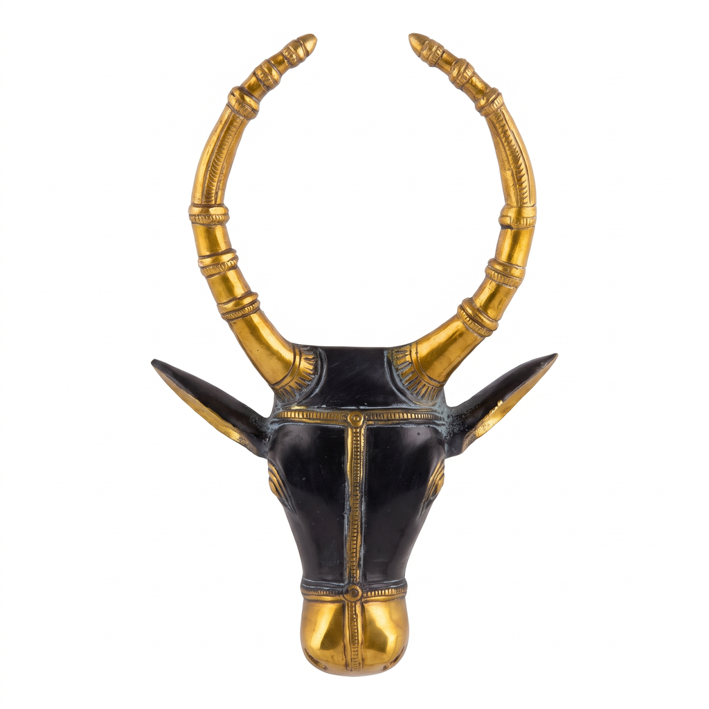 Brass Nandi Wall Decor | Black | 9.5x6x2 Inch