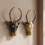 Brass Nandi Wall Decor | Black | 9.5x6x2 Inch