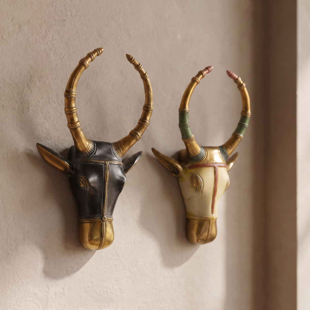 Brass Nandi Wall Decor | Black | 9.5x6x2 Inch