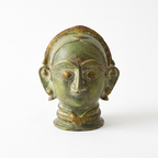 Brass Gauri Head | Green Finish | 8x7x6 Inch