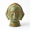 Brass Gauri Head | Green Finish | 8x7x6 Inch