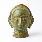 Brass Gauri Head | Green Finish | 8x7x6 Inch