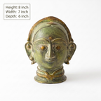 Brass Gauri Head | Green Finish | 8x7x6 Inch