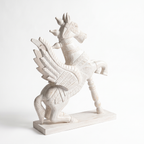 Wooden Flying Horse | Whitewash finish | 24x18x7 Inch