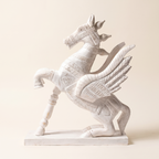 Wooden Flying Horse | Whitewash finish | 24x18x7 Inch