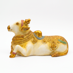 Brass Nandi | White Finish | 11x7x5 Inch