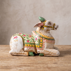 Handpainted Nandi Distress White | 9x7x3.5 inch