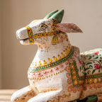 Handpainted Nandi Distress White | 9x7x3.5 inch