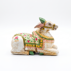 Handpainted Nandi Distress White | 9x7x3.5 inch