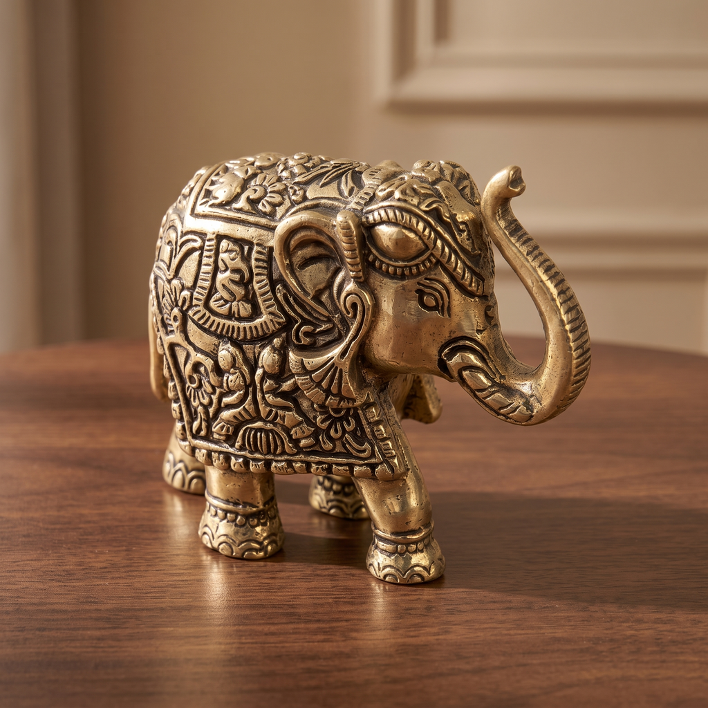 Brass Elephant- Gift Box | Superfine Quality | 9x7x4 cm