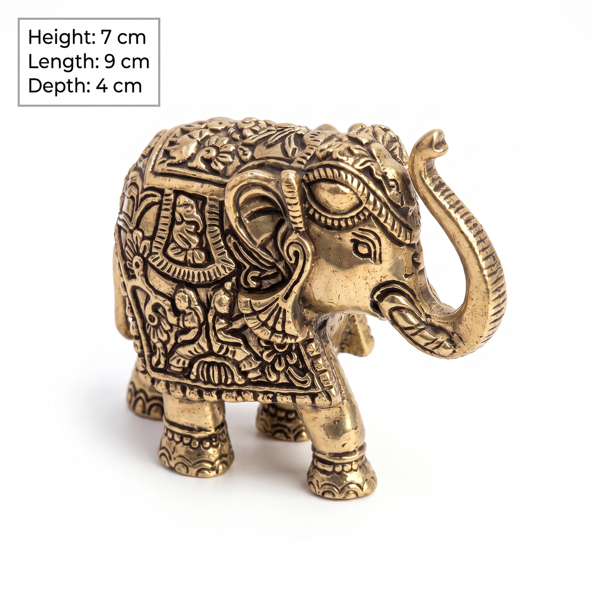 Brass Elephant- Gift Box | Superfine Quality | 9x7x4 cm