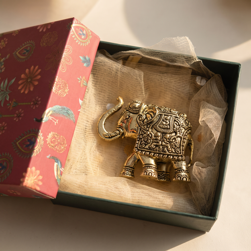 Brass Elephant- Gift Box | Superfine Quality | 9x7x4 cm