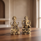 Brass Lakshmi Ganesh - Gift Box | Superfine Quality | 5x3x3 cm each