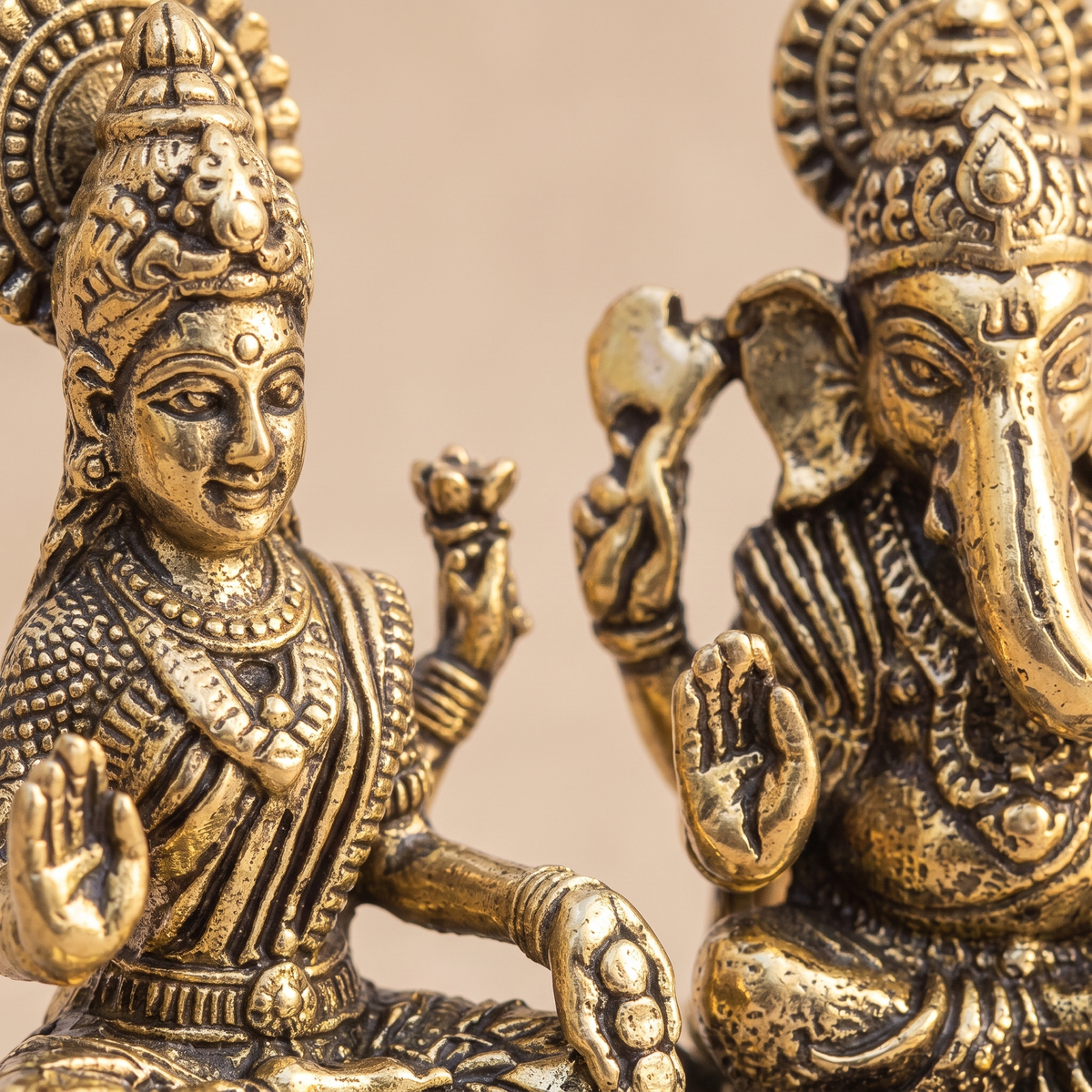 Brass Lakshmi Ganesh - Gift Box | Superfine Quality | 5x3x3 cm each