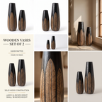 Wooden Vases (Set of 2) | 24 & 18 Inch