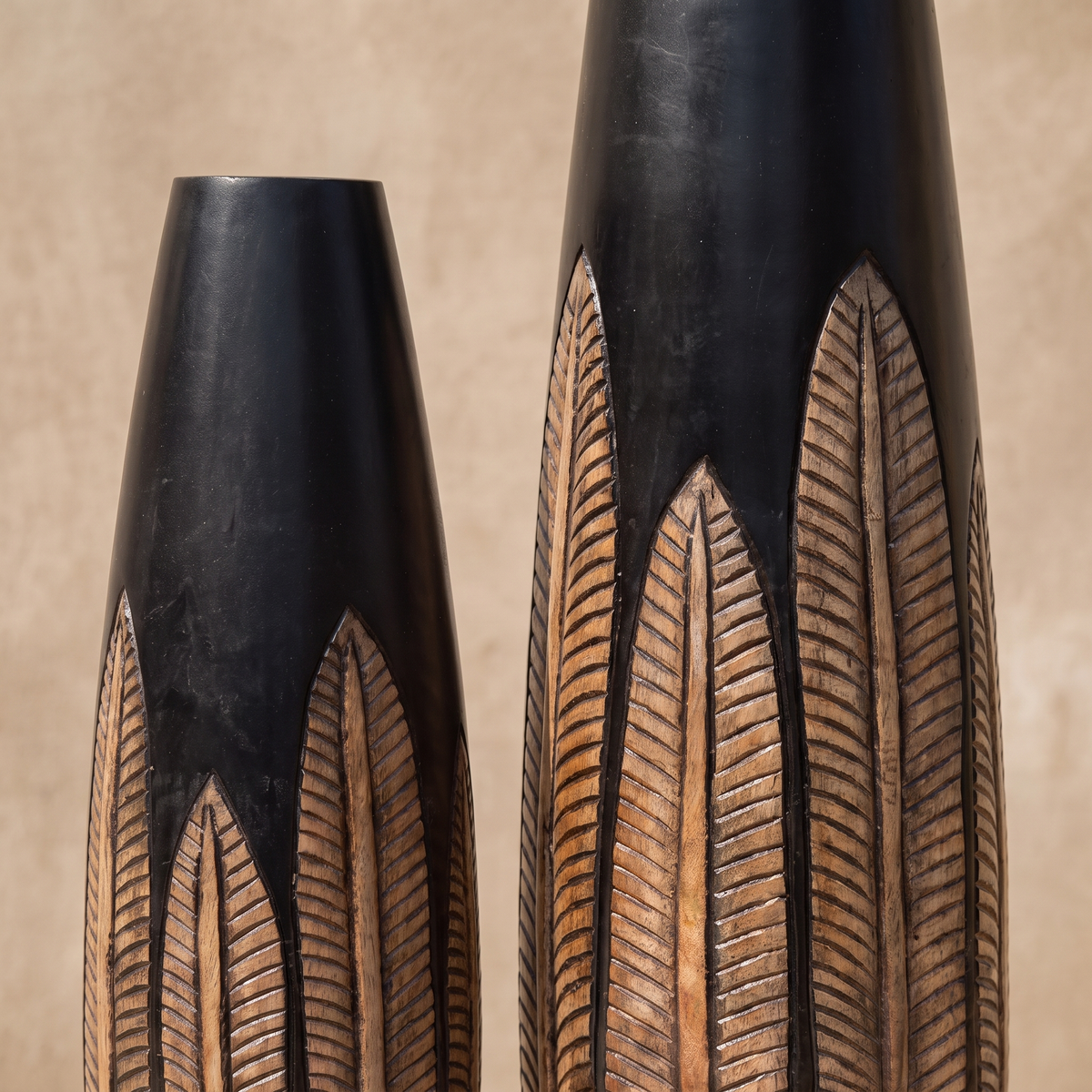 Wooden Vases (Set of 2) | 24 & 18 Inch