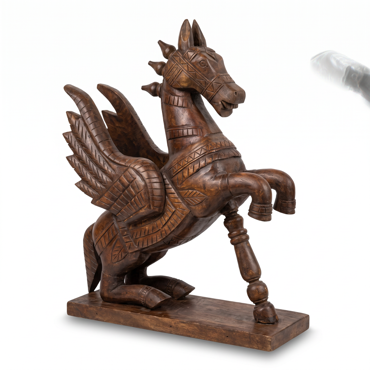 Wooden Flying Horse | Natural finish | 24x18x7 Inch