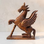 Wooden Flying Horse | Natural finish | 24x18x7 Inch