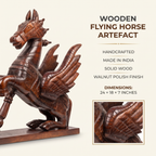 Wooden Flying Horse | Walnut Polish finish | 24x18x7 Inch