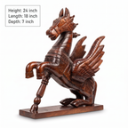 Wooden Flying Horse | Walnut Polish finish | 24x18x7 Inch