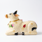 Handpainted Nandi White-Gold Finish | 9x7x3.5inch