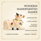 Handpainted Nandi White-Gold Finish | 9x7x3.5inch