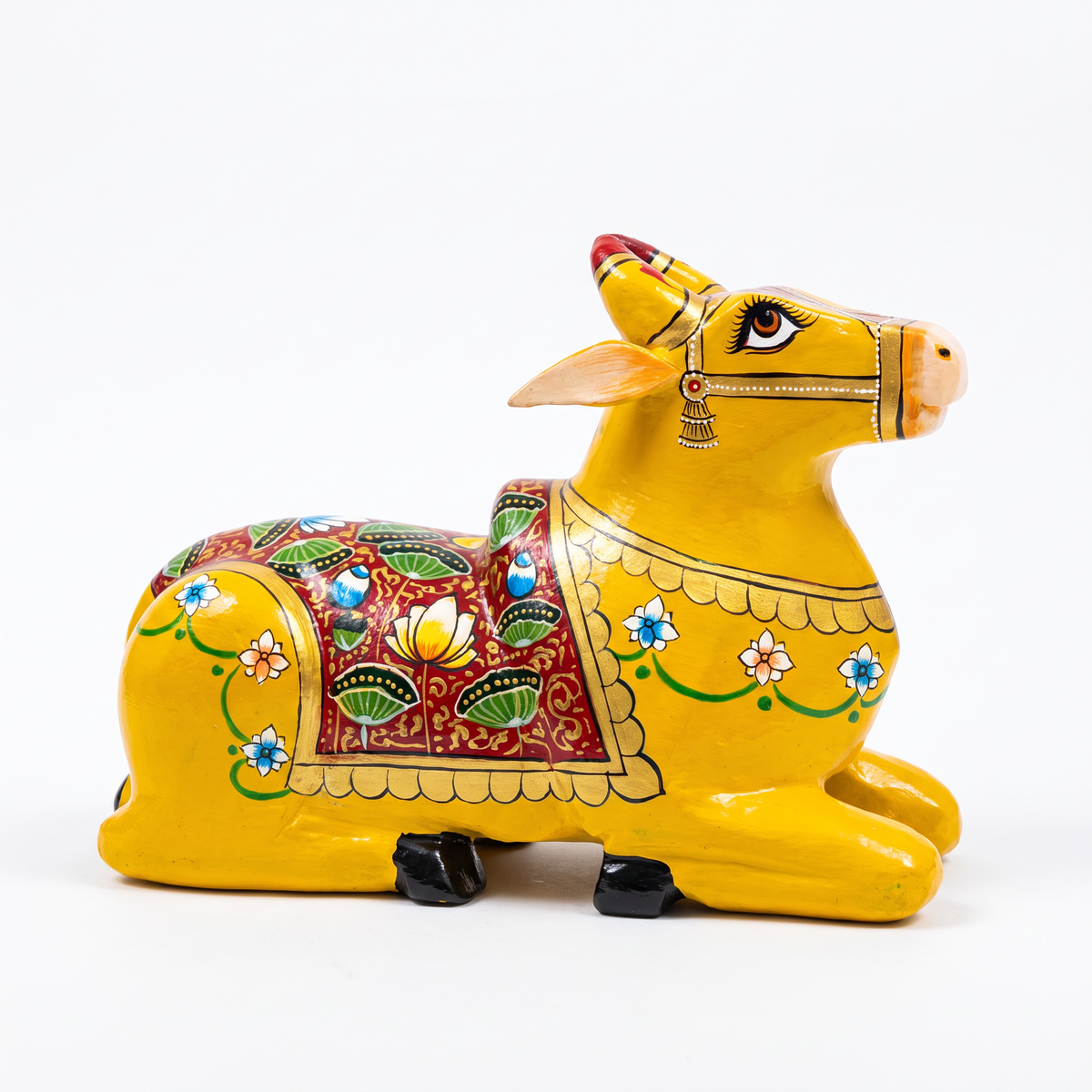 Handpainted Nandi Yellow-Mustard | 9x7x3.5inch