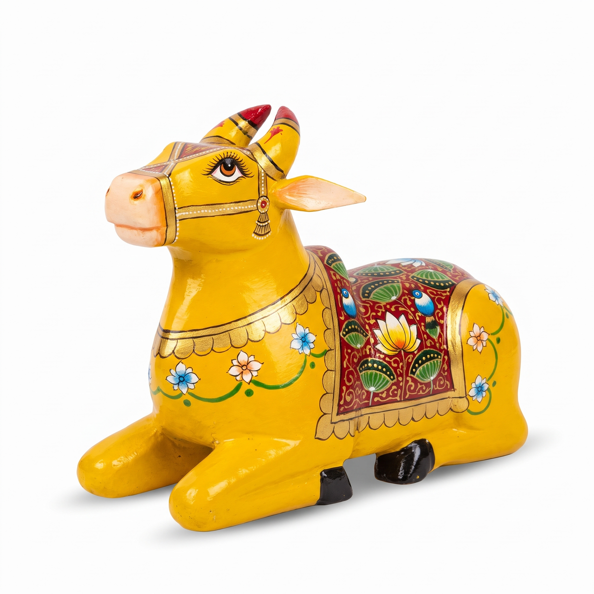 Handpainted Nandi Yellow-Mustard | 9x7x3.5inch