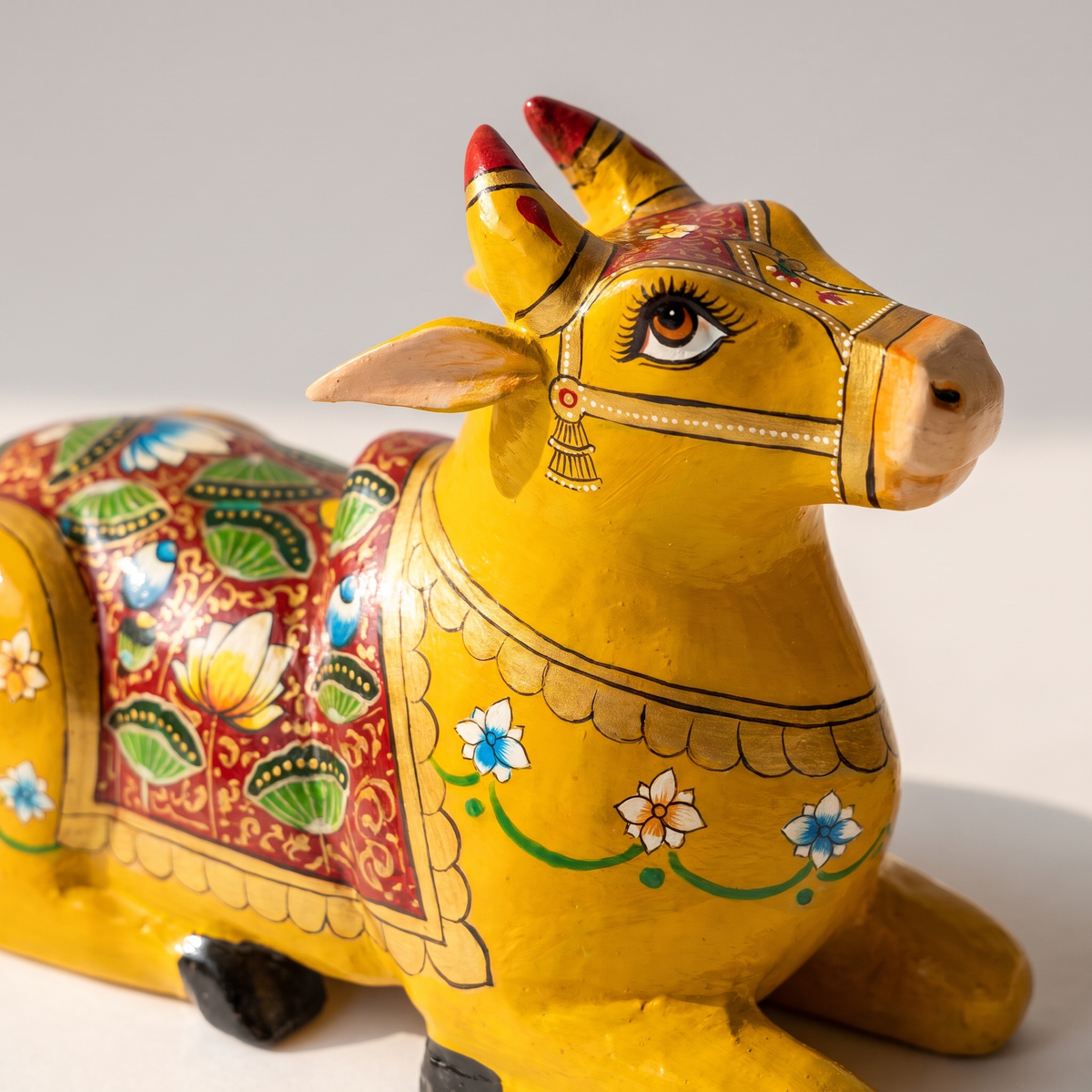 Handpainted Nandi Yellow-Mustard | 9x7x3.5inch