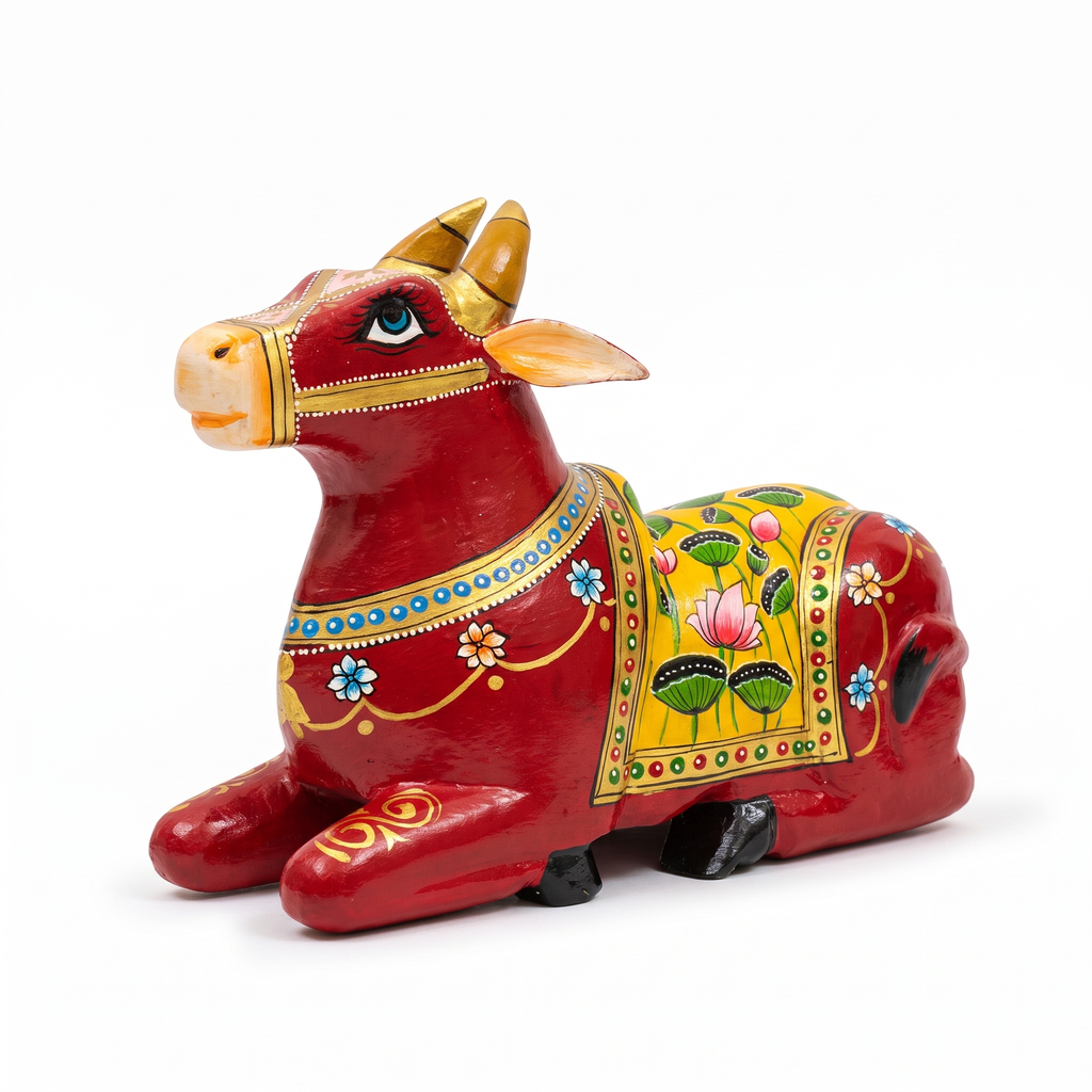 Handpainted Nandi Red | 9x7x3.5inch