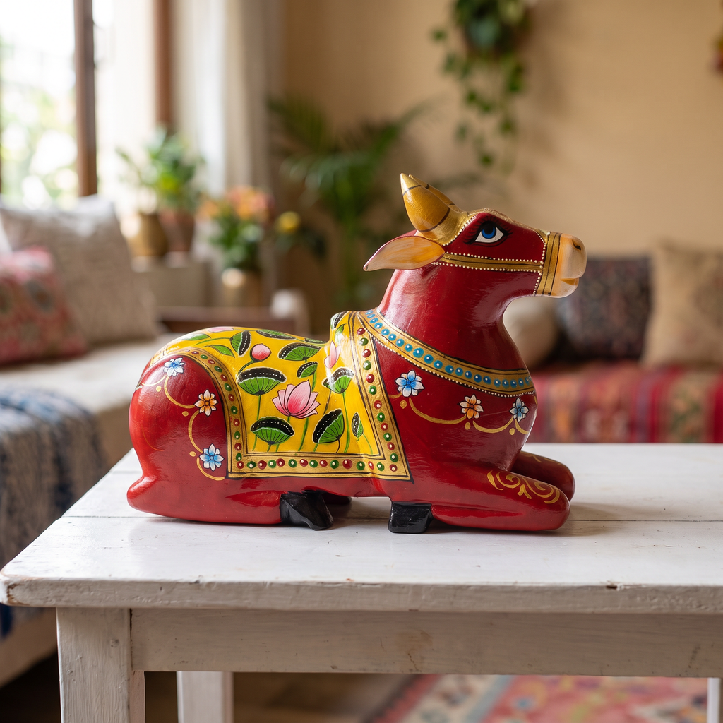 Handpainted Nandi Red | 9x7x3.5inch