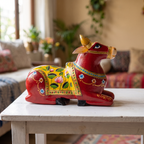 Handpainted Nandi Red | 9x7x3.5inch