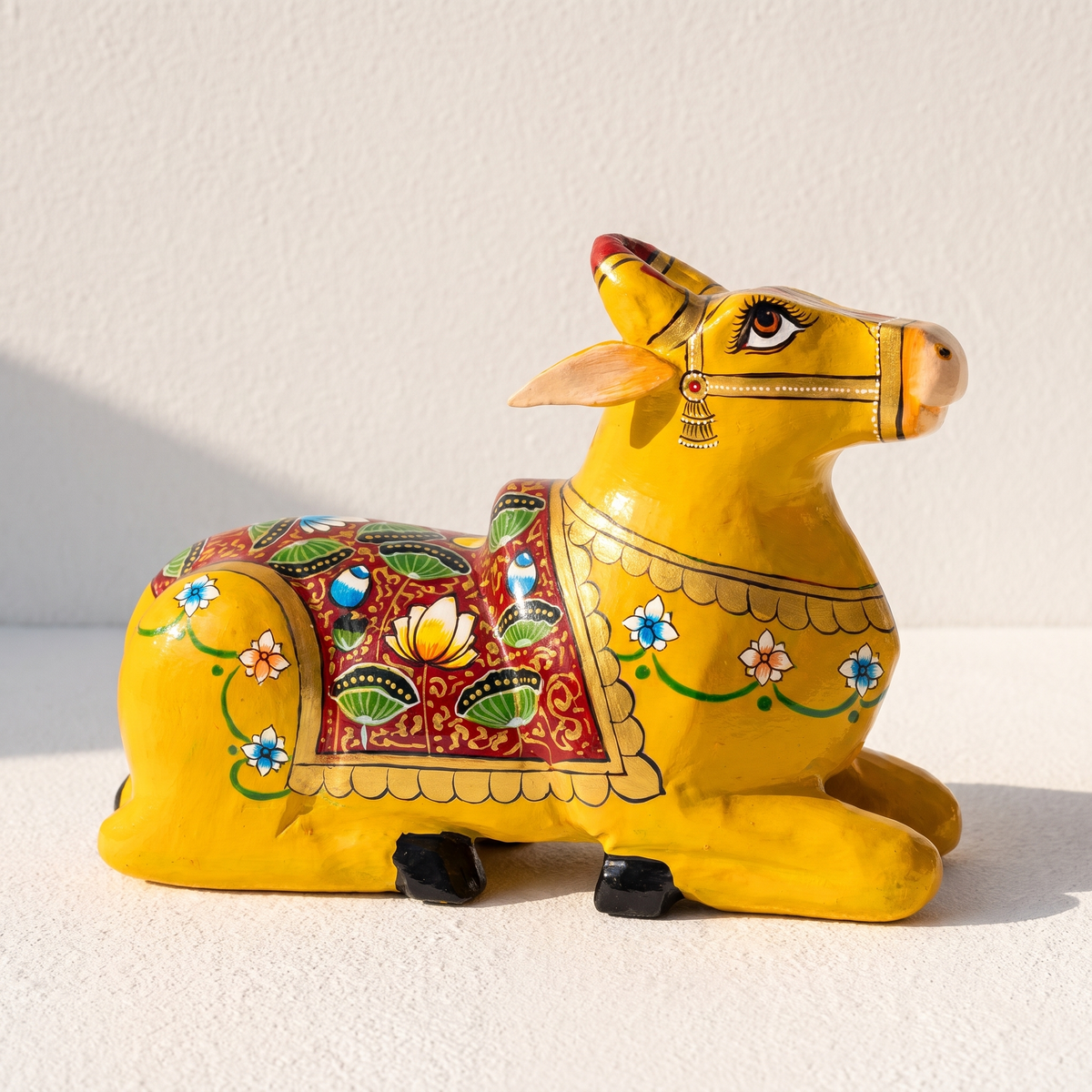 Handpainted Nandi Yellow-Mustard | 9x7x3.5inch