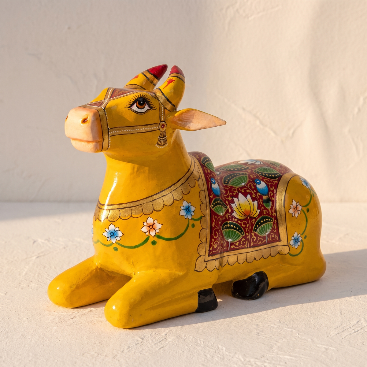 Handpainted Nandi Yellow-Mustard | 9x7x3.5inch