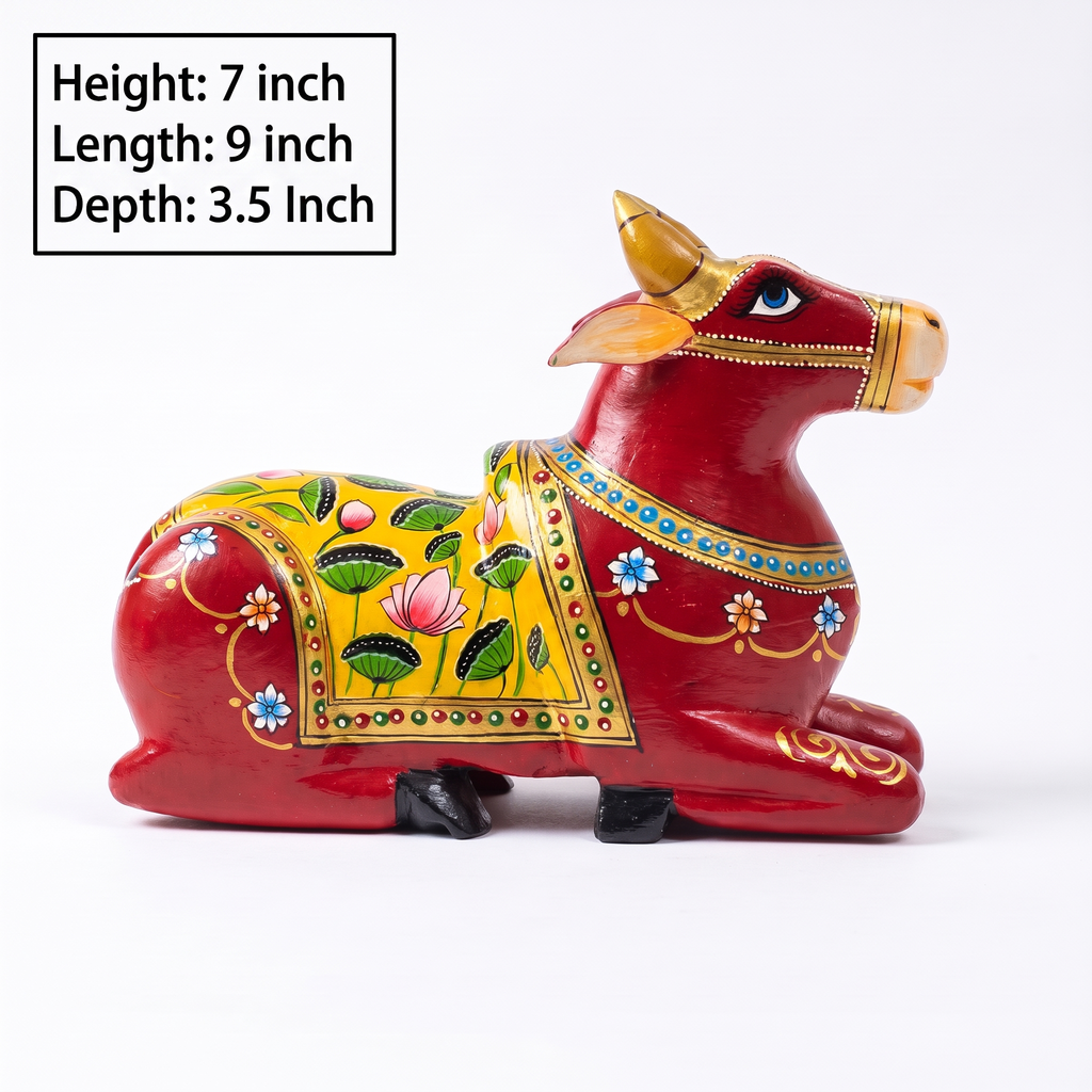 Handpainted Nandi Red | 9x7x3.5inch